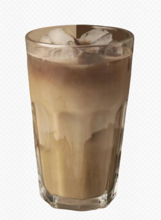 Iced coffee reference and AI promotional poster